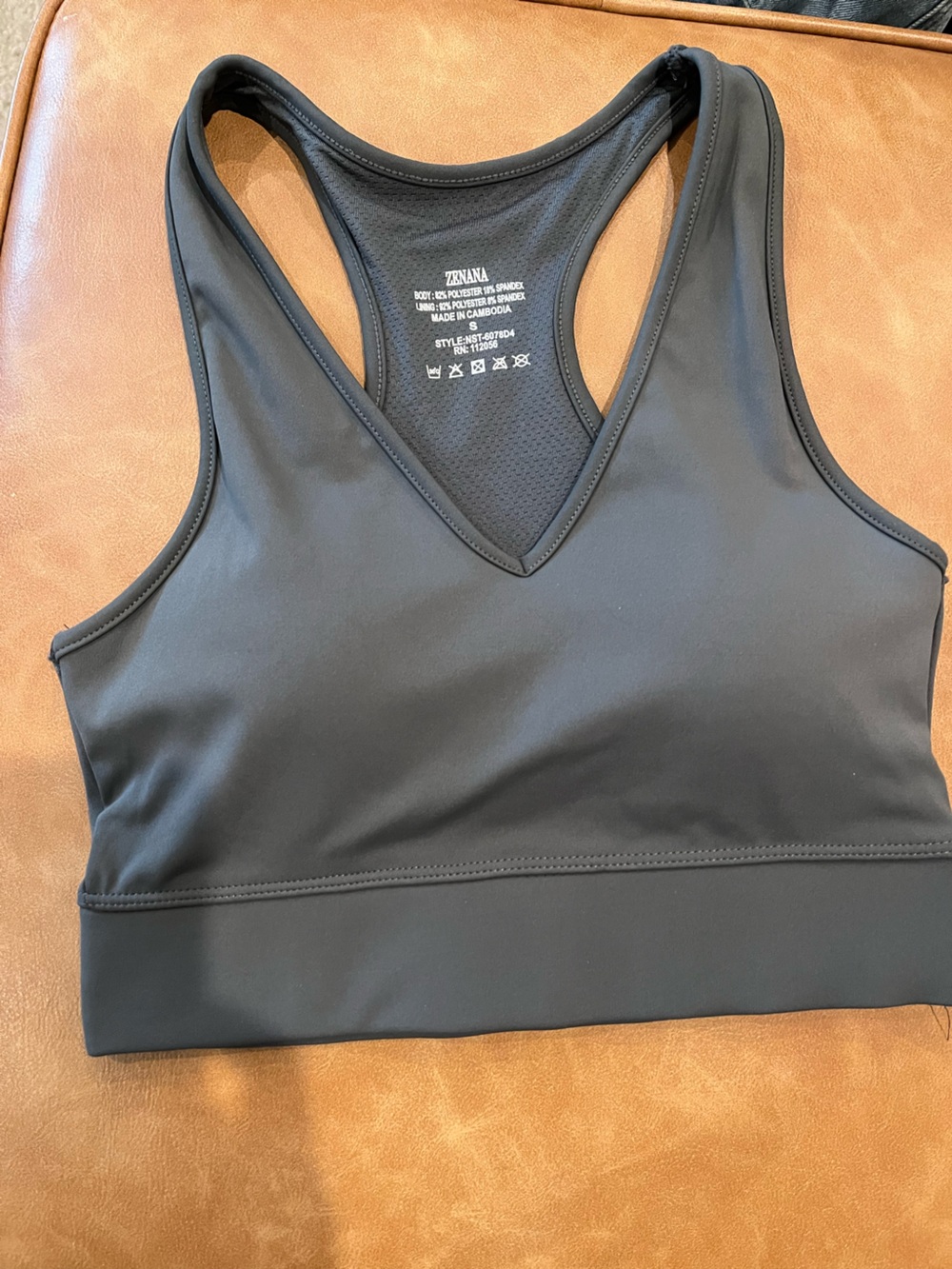 Zenana Black V-Neck Racerback Sports Bra NWOT